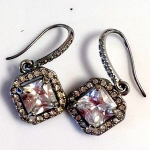 Stella and Dot Silver Tone Drop Earrings